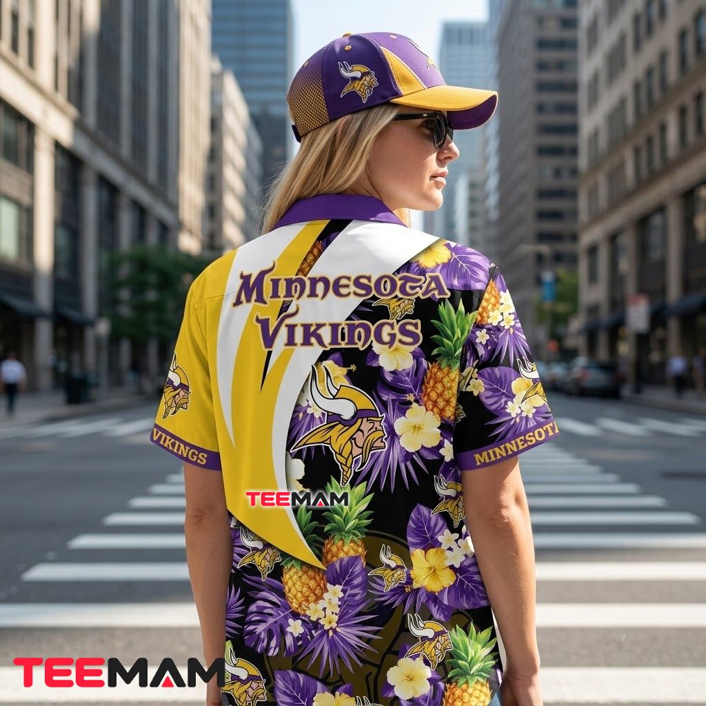 Minnesota Vikings Hawaiian Shirt Pineapple Hibiscus Version 3 Minnesota Vikings Hawaiian Shirt Pineapple Hibiscus Version 3