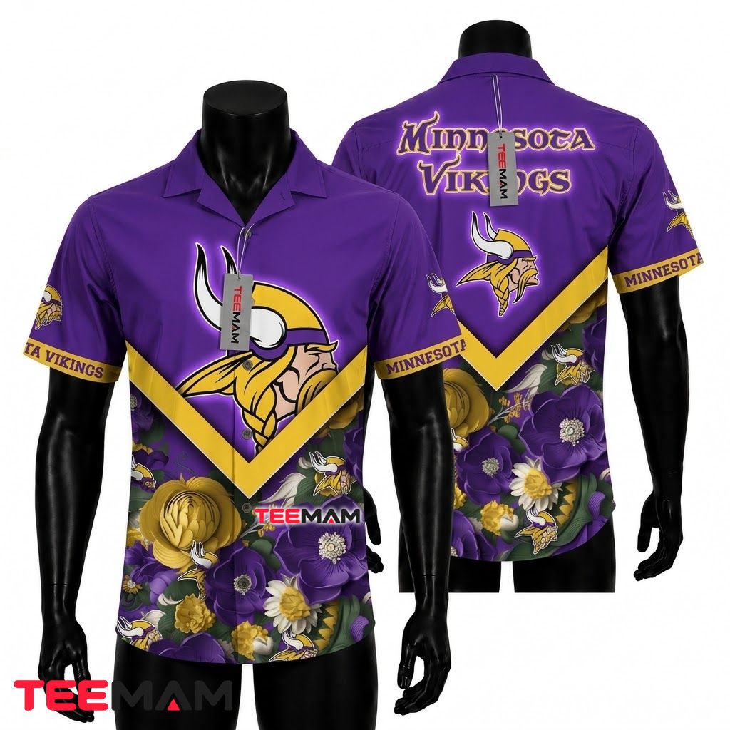 Minnesota Vikings Hawaiian Shirt Rose Garden Front