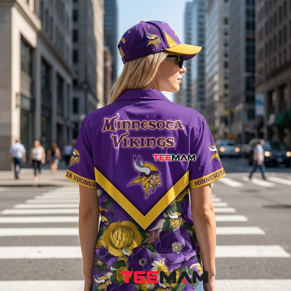 Minnesota Vikings Hawaiian Shirt Rose Garden Version 3 Minnesota Vikings Hawaiian Shirt Rose Garden Version 3