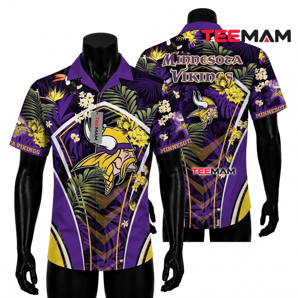 Minnesota Vikings Hawaiian Shirt Toucan Jungle Front