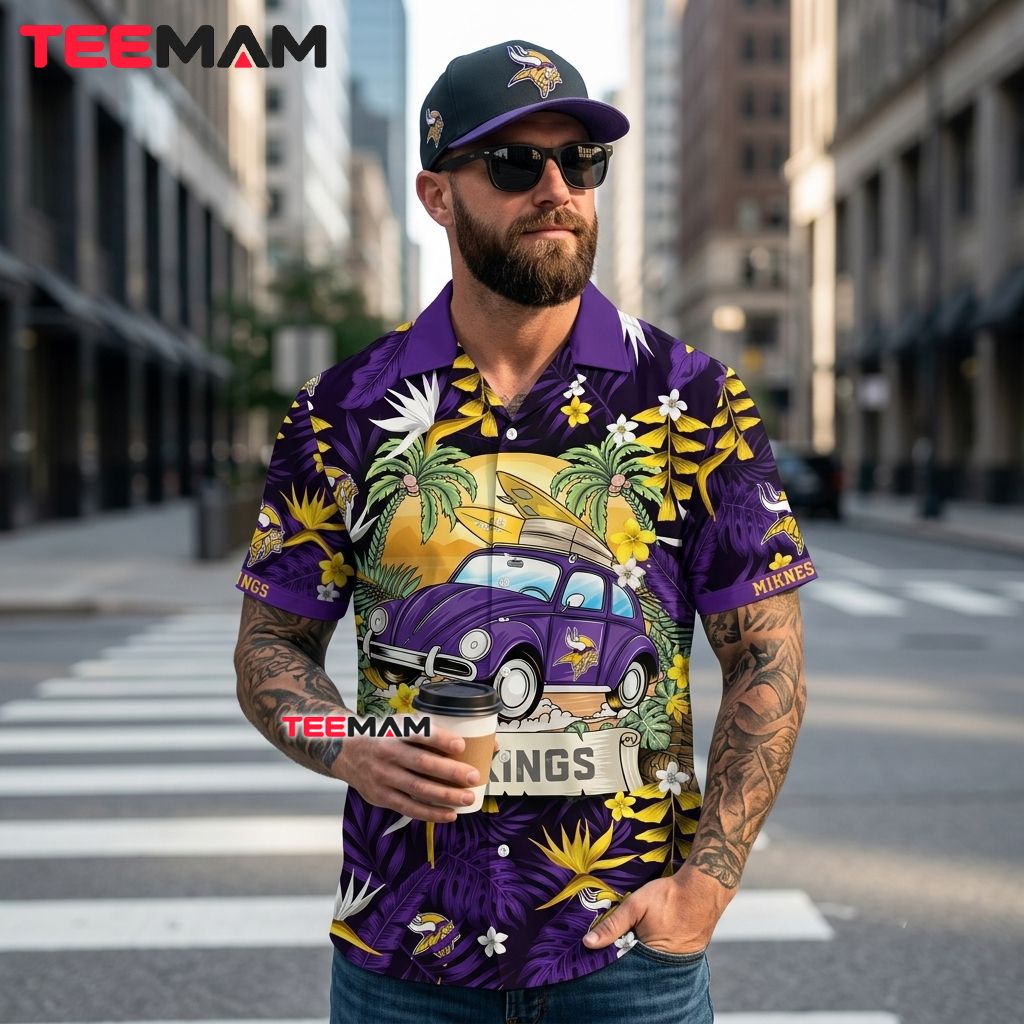 Minnesota Vikings Tropical Shirt Surf Car Back Minnesota Vikings Tropical Shirt Surf Car Back