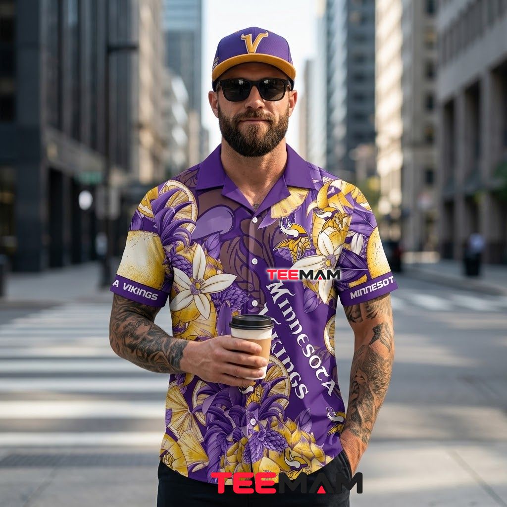 Minnesota Vikings Tropical Shirt Tropical Floral Back Minnesota Vikings Tropical Shirt Tropical Floral Back