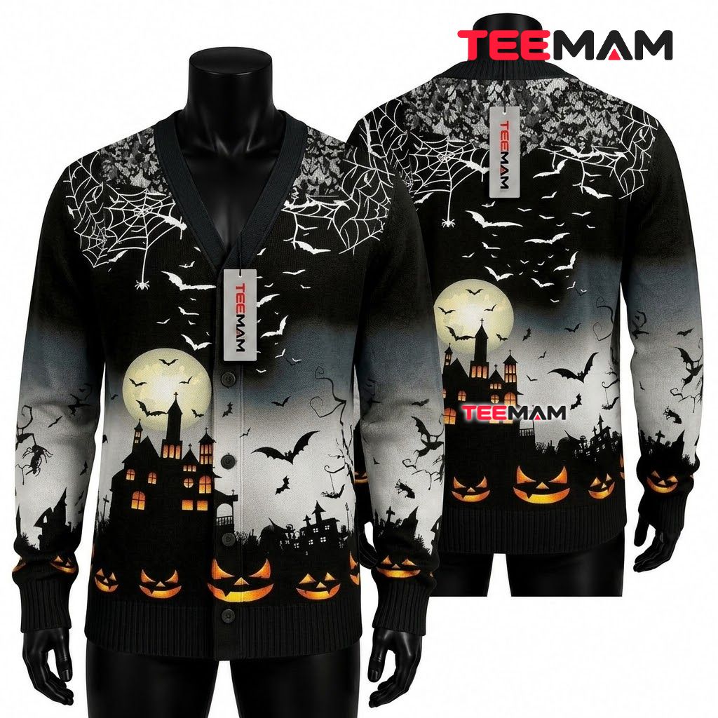 Mist Halloween Cardigan Haunted House Bat 1