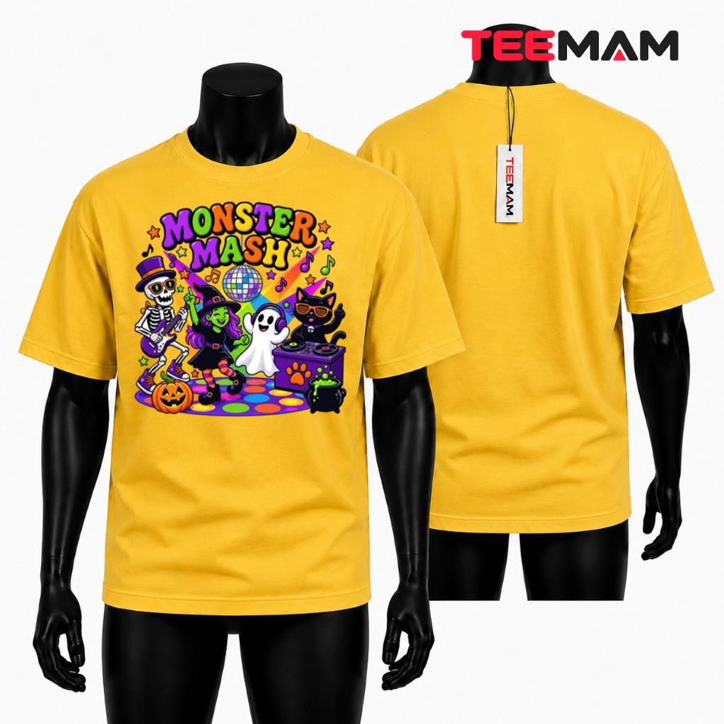 Monster Mash Halloween T-Shirt Disco Party Witch Ghost
