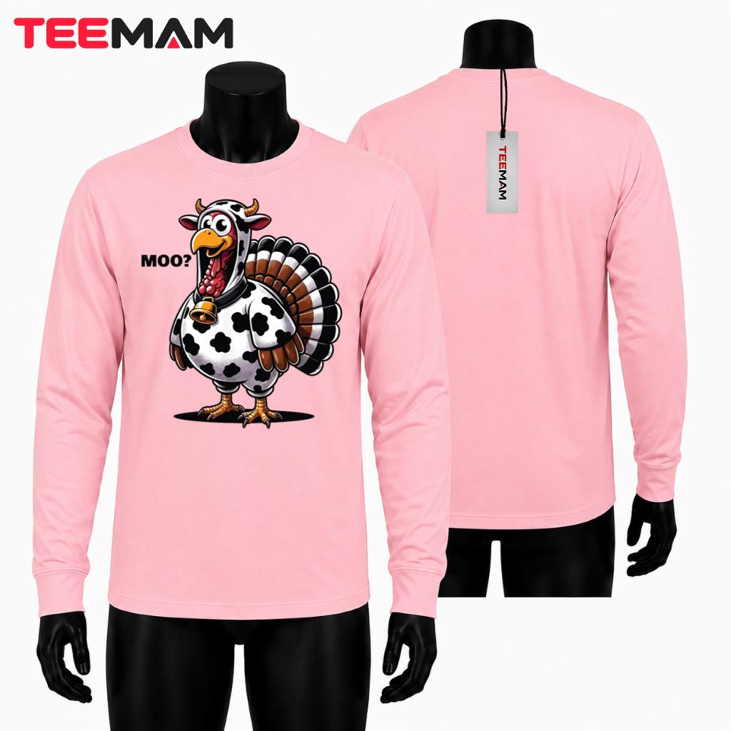 Moo Turkey Disguise Thanksgiving Long Sleeve Funny Cow Costume Moo Turkey Disguise Thanksgiving Long Sleeve Funny Cow Costume