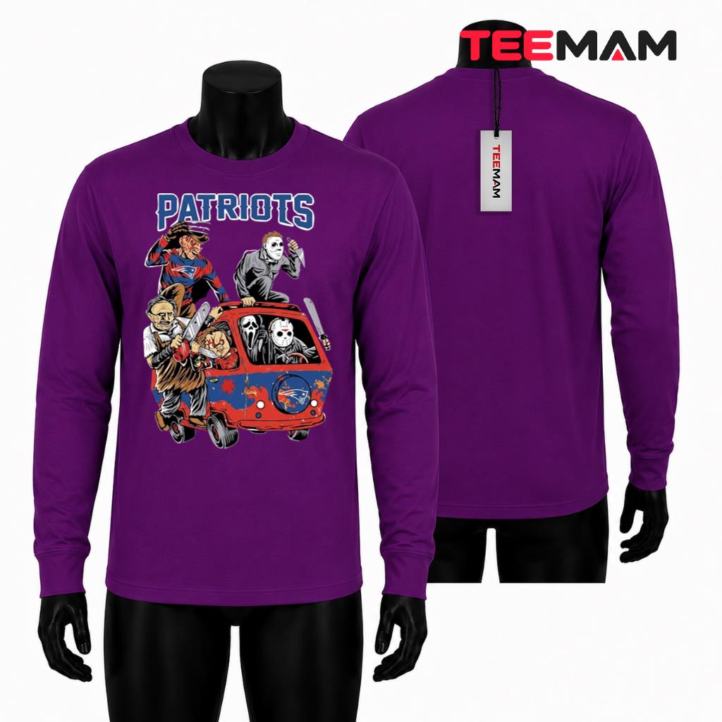 New England Patriots Halloween Long Sleeve Horror Killers Van New England Patriots Halloween Long Sleeve Horror Killers Van