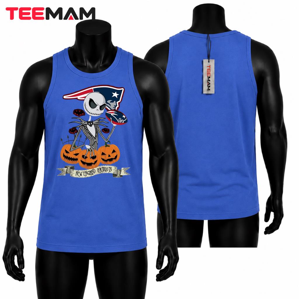 New England Patriots Halloween Tank Top Jack Skellington Pumpkin New England Patriots Halloween Tank Top Jack Skellington Pumpkin