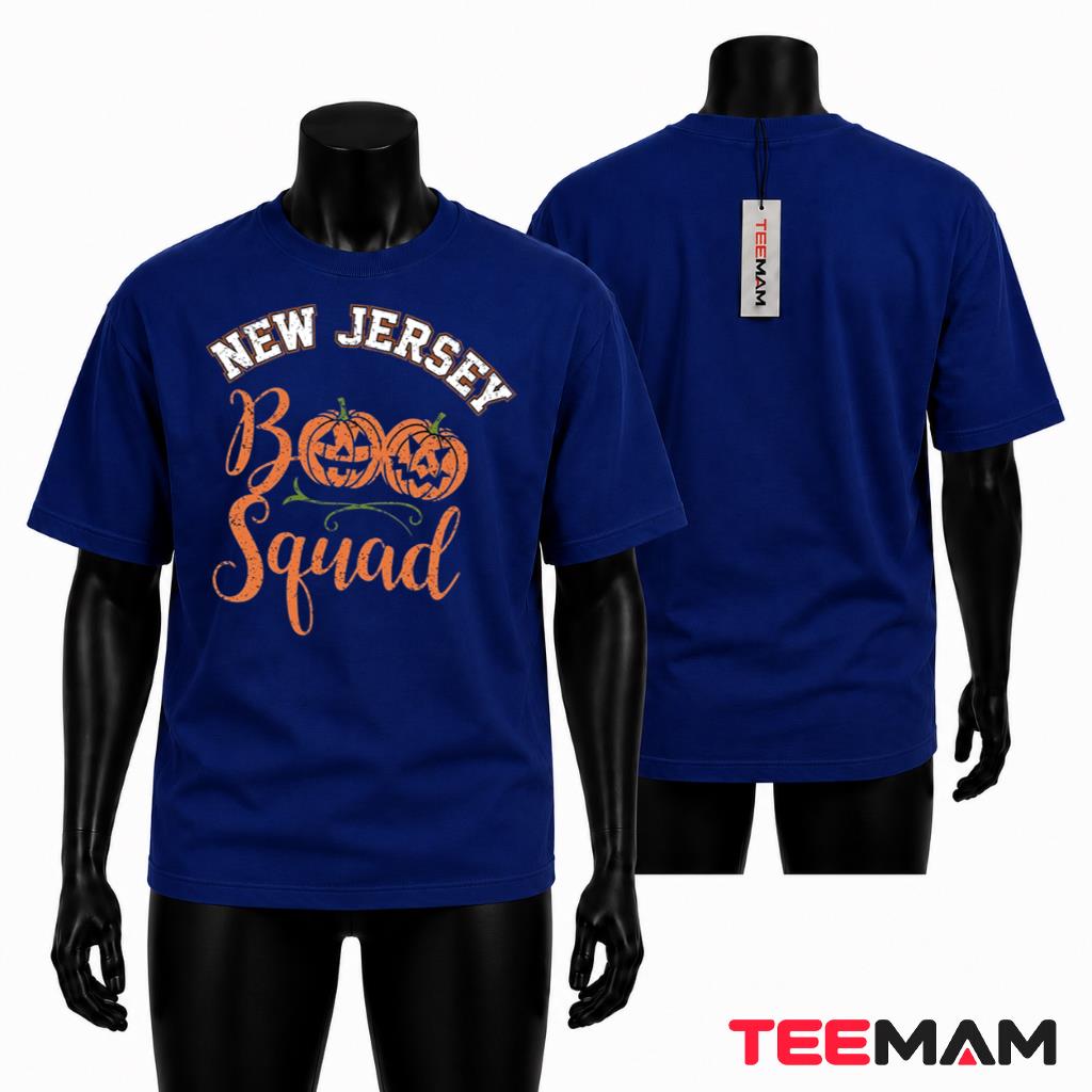 New Jersey Halloween T-Shirt Boo Squad Pumpkin Vintage