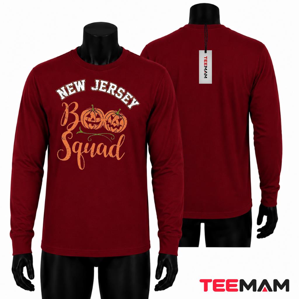 New Jersey Halloween Long Sleeve Boo Squad Pumpkin Vintage New Jersey Halloween Long Sleeve Boo Squad Pumpkin Vintage