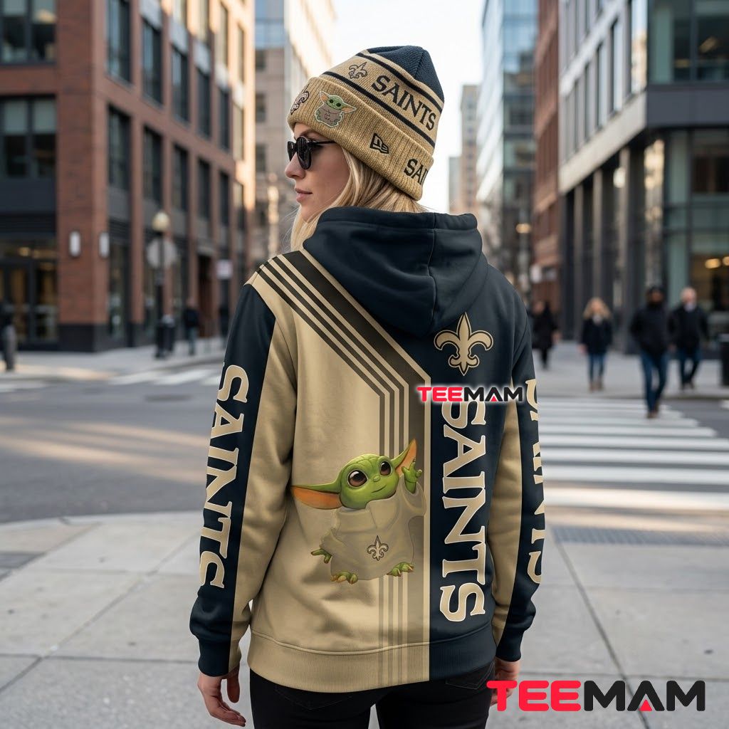 New Orleans Saints 3D Hoodie Baby Yoda Split Version 3 New Orleans Saints 3D Hoodie Baby Yoda Split Version 3