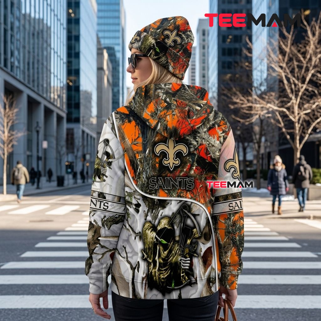 New Orleans Saints 3D Hoodie Bow Hunting Camo Version 3 New Orleans Saints 3D Hoodie Bow Hunting Camo Version 3