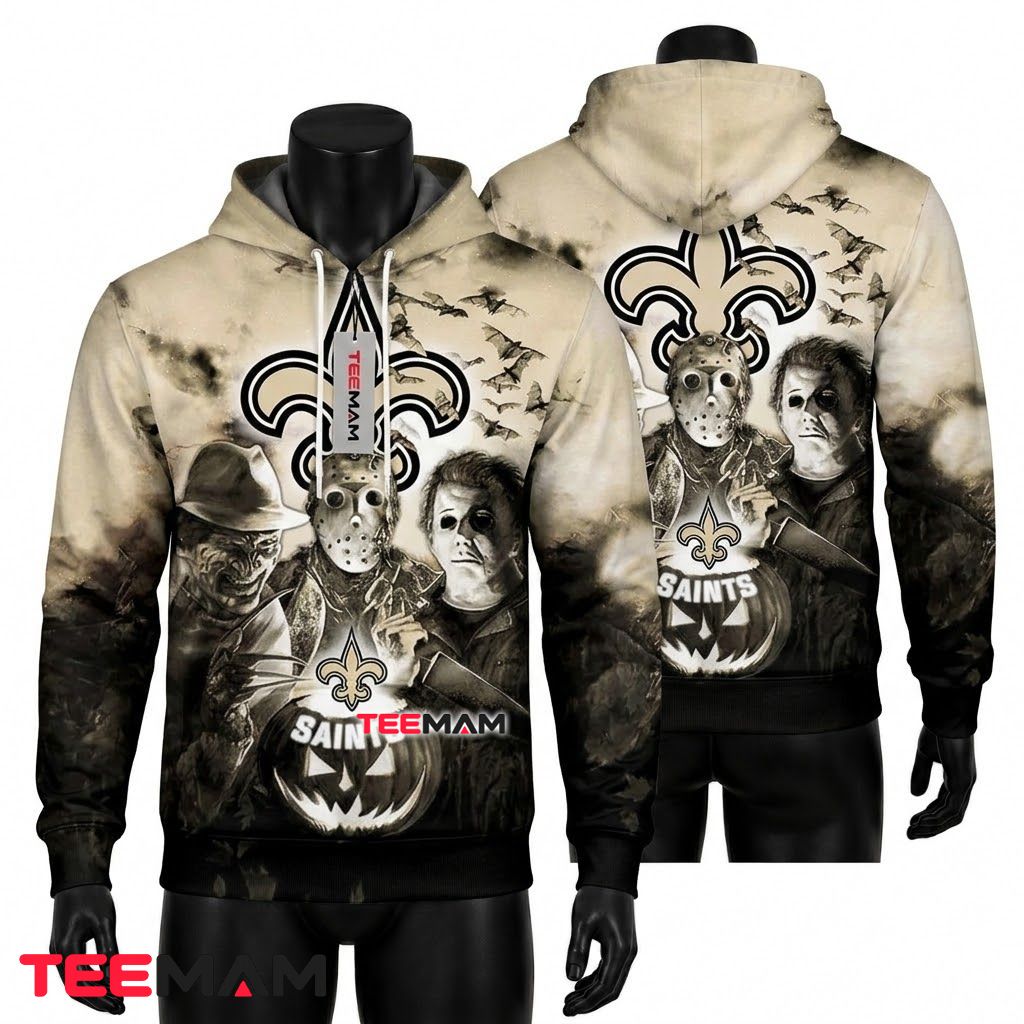 New Orleans Saints 3D Hoodie Demon Face Flag