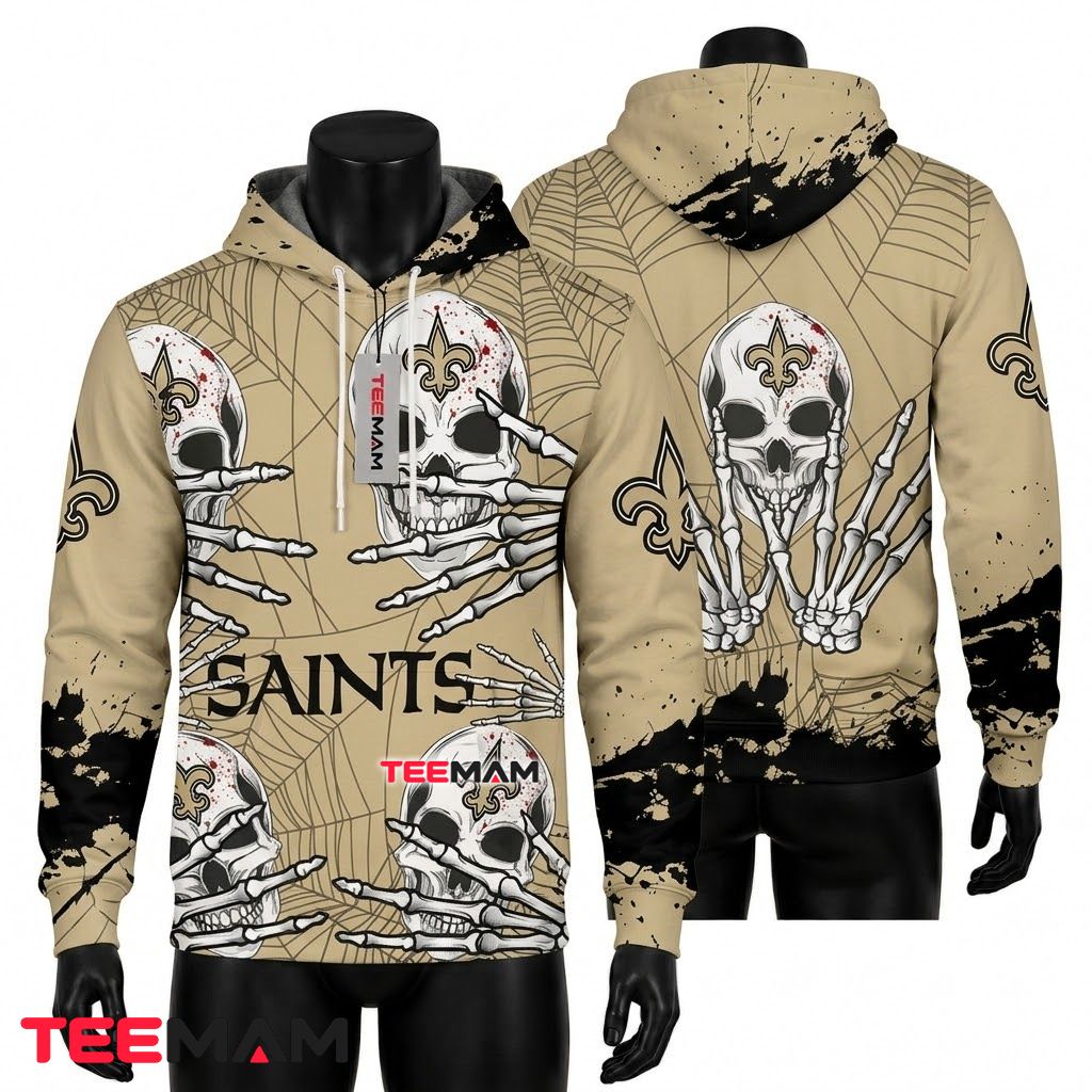 New Orleans Saints 3D Hoodie Reaper Jack O Lantern