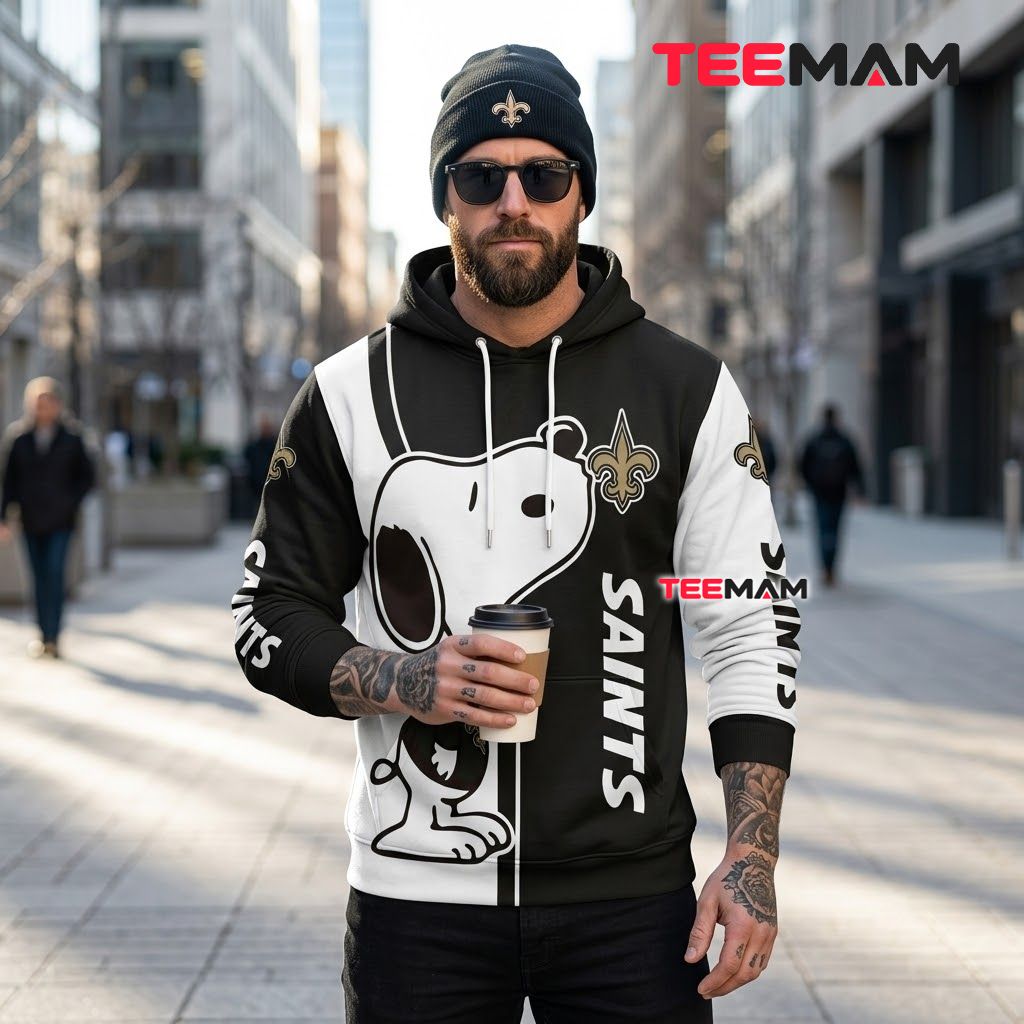 New Orleans Saints 3D Hoodie Snoopy Sunglasses Cool Back New Orleans Saints 3D Hoodie Snoopy Sunglasses Cool Back