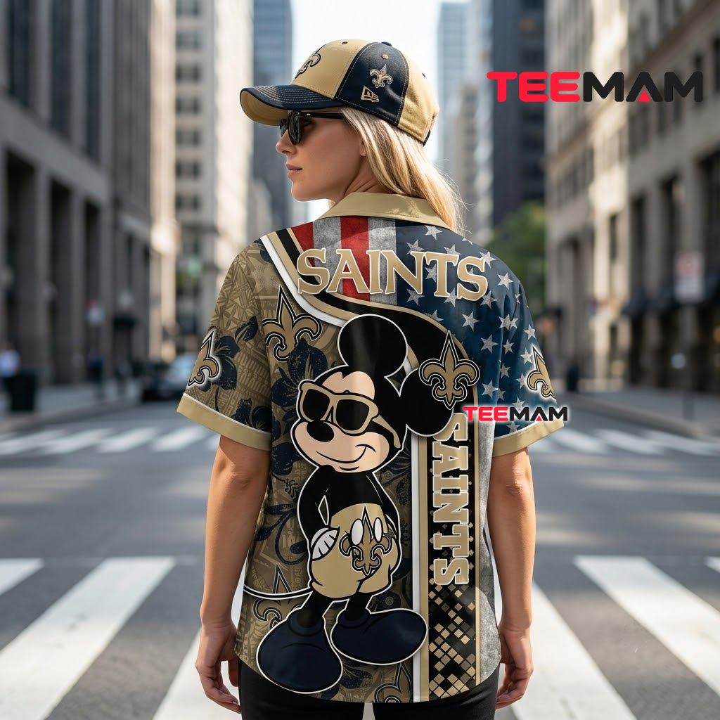 New Orleans Saints Aloha Shirt Mickey Mouse Custom Name Version 3 New Orleans Saints Aloha Shirt Mickey Mouse Custom Name Version 3