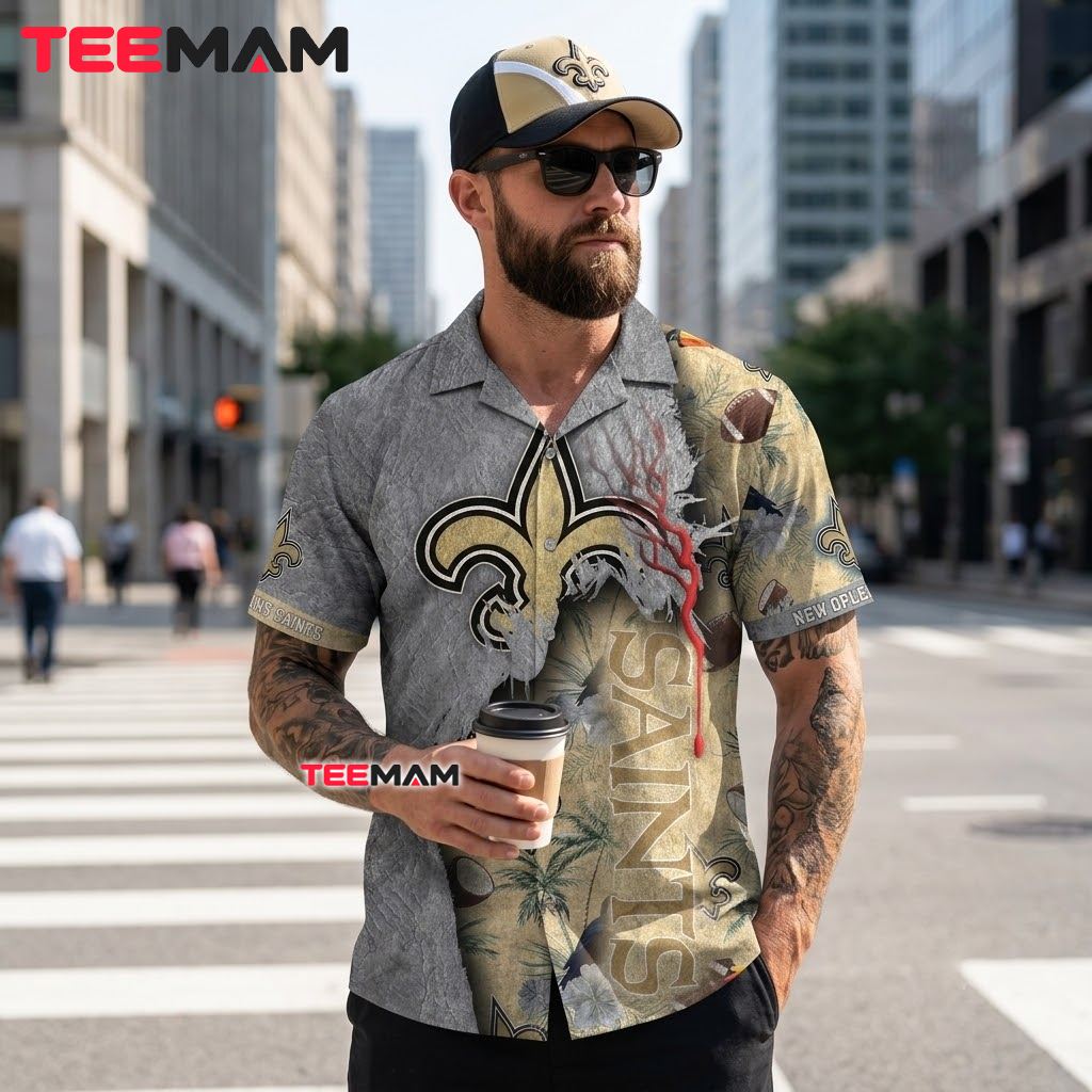 New Orleans Saints Aloha Shirt Toucan Torn Back New Orleans Saints Aloha Shirt Toucan Torn Back