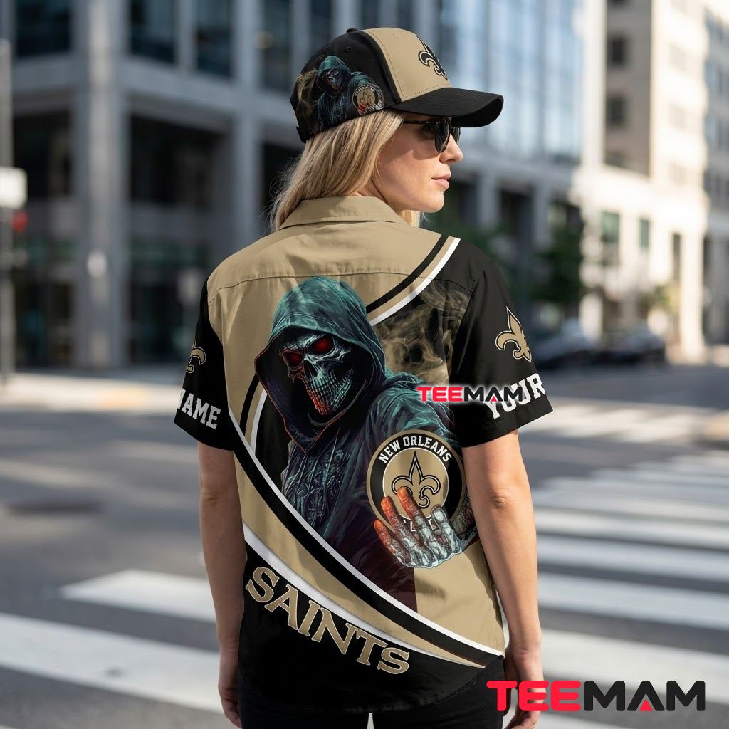 New Orleans Saints Hawaiian Shirt Grim Reaper Version 3 New Orleans Saints Hawaiian Shirt Grim Reaper Version 3