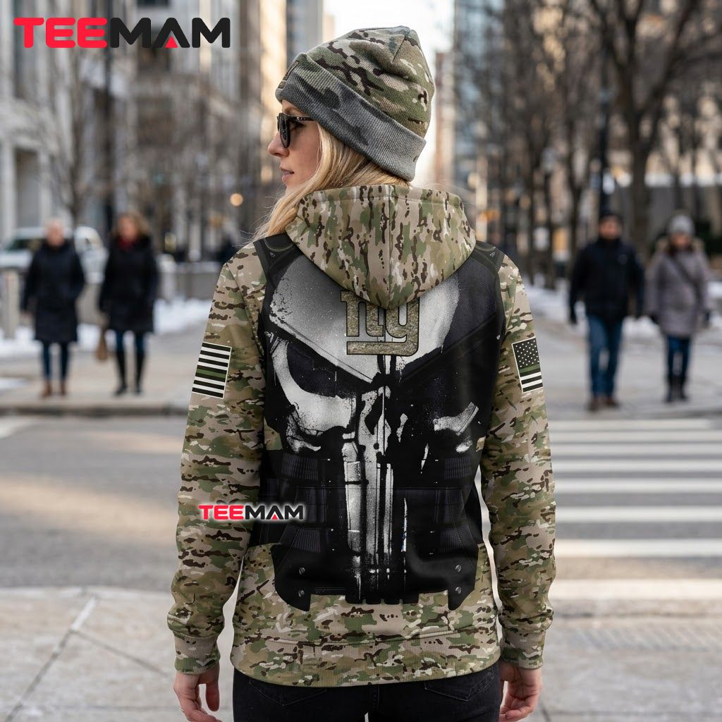 New York Giants 3D Hoodie Punisher Skull Military Camo Version 3 New York Giants 3D Hoodie Punisher Skull Military Camo Version 3
