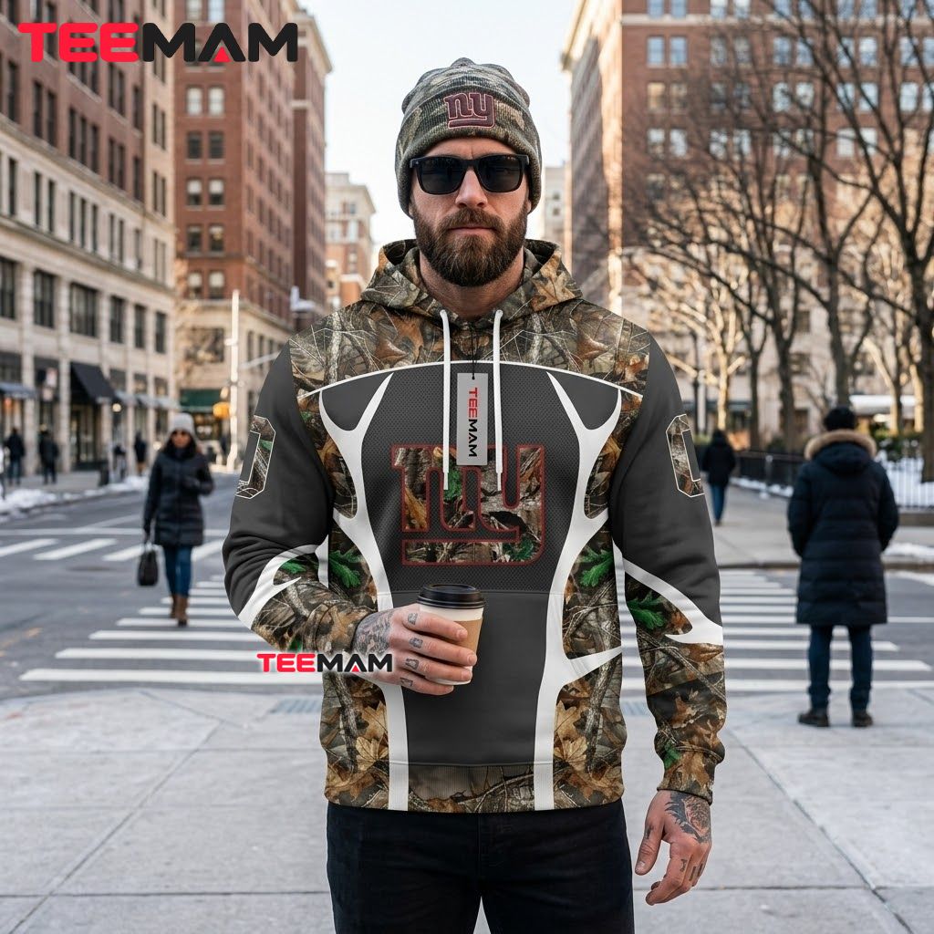 New York Giants 3D Hoodie Realtree Camo Hunting Pattern Back New York Giants 3D Hoodie Realtree Camo Hunting Pattern Back