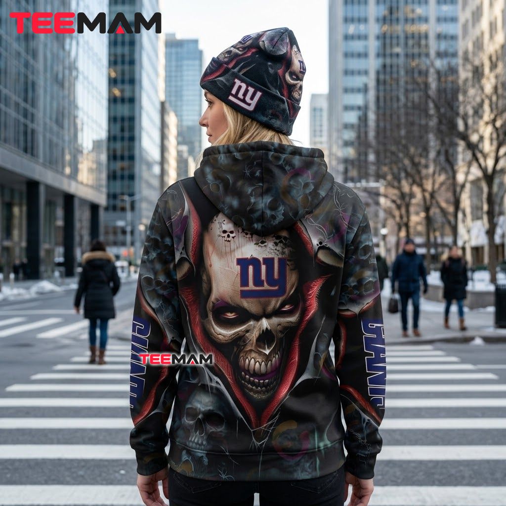 New York Giants 3D Hoodie Rock Hand Tattoo Skull Fog Version 3 New York Giants 3D Hoodie Rock Hand Tattoo Skull Fog Version 3