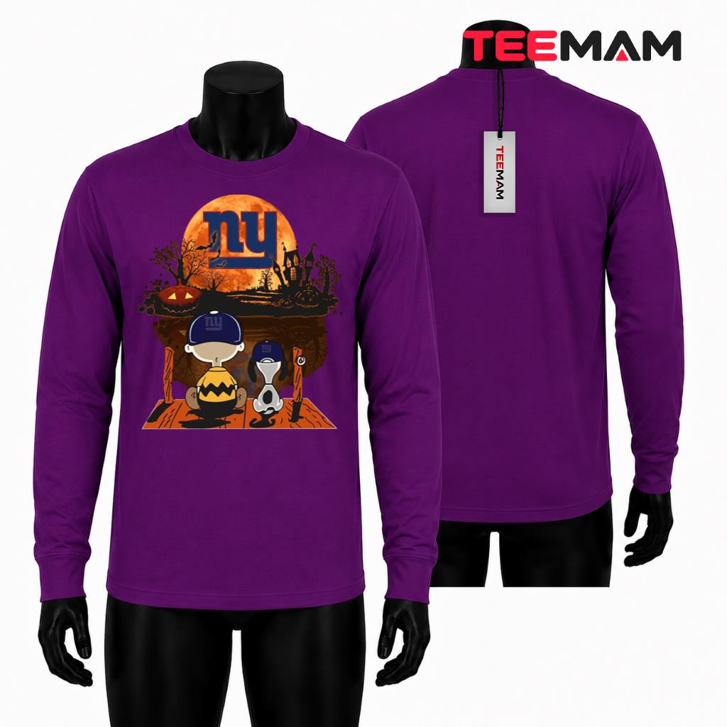 New York Giants Halloween Long Sleeve Charlie Brown Snoopy New York Giants Halloween Long Sleeve Charlie Brown Snoopy