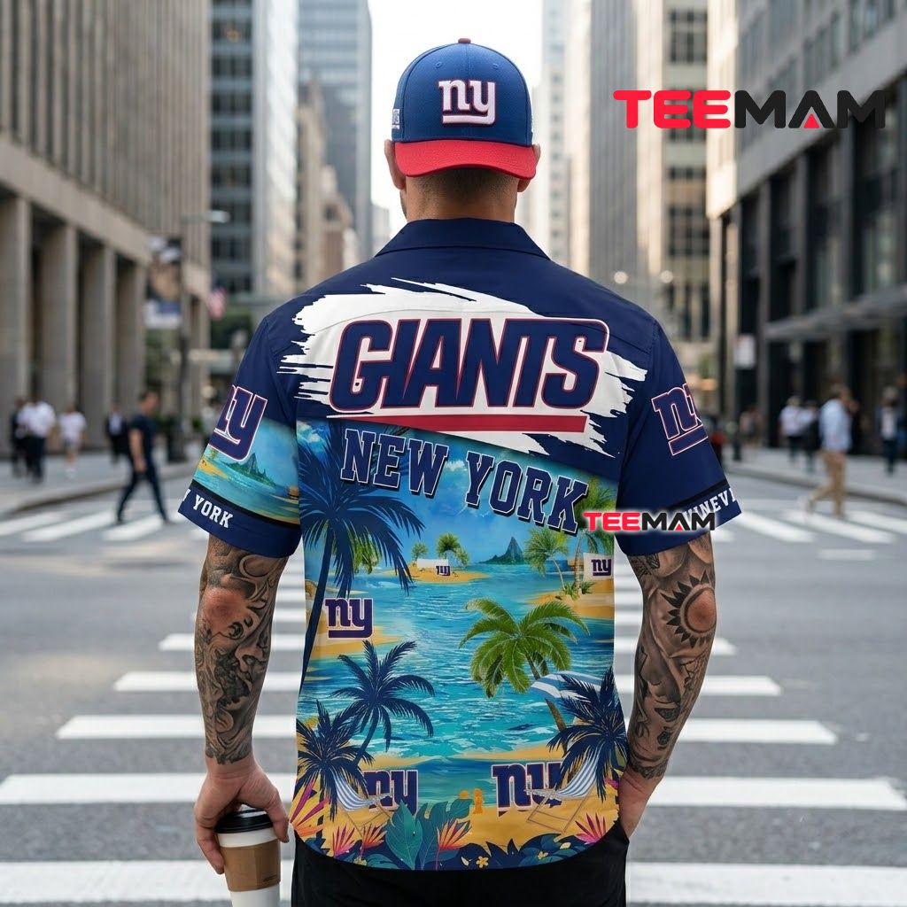New York Giants Hawaiian Shirt Custom Name Tropical Island Beach Version 3 New York Giants Hawaiian Shirt Custom Name Tropical Island Beach Version 3