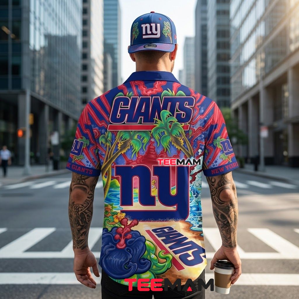 New York Giants Hawaiian Shirt Psychedelic Paradise Version 3 New York Giants Hawaiian Shirt Psychedelic Paradise Version 3