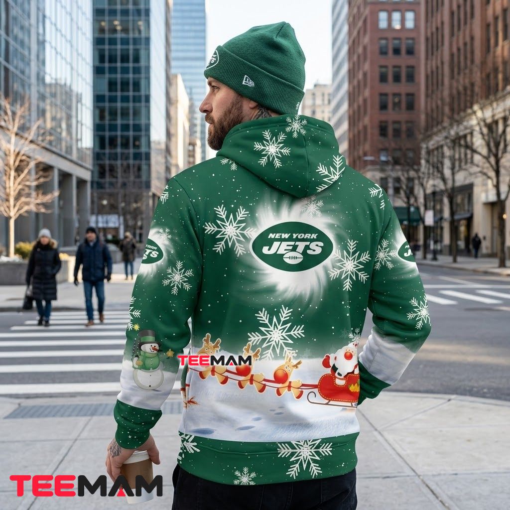 New York Jets 3D Hoodie Santa Sleigh Snowflake Christmas Version 3 New York Jets 3D Hoodie Santa Sleigh Snowflake Christmas Version 3