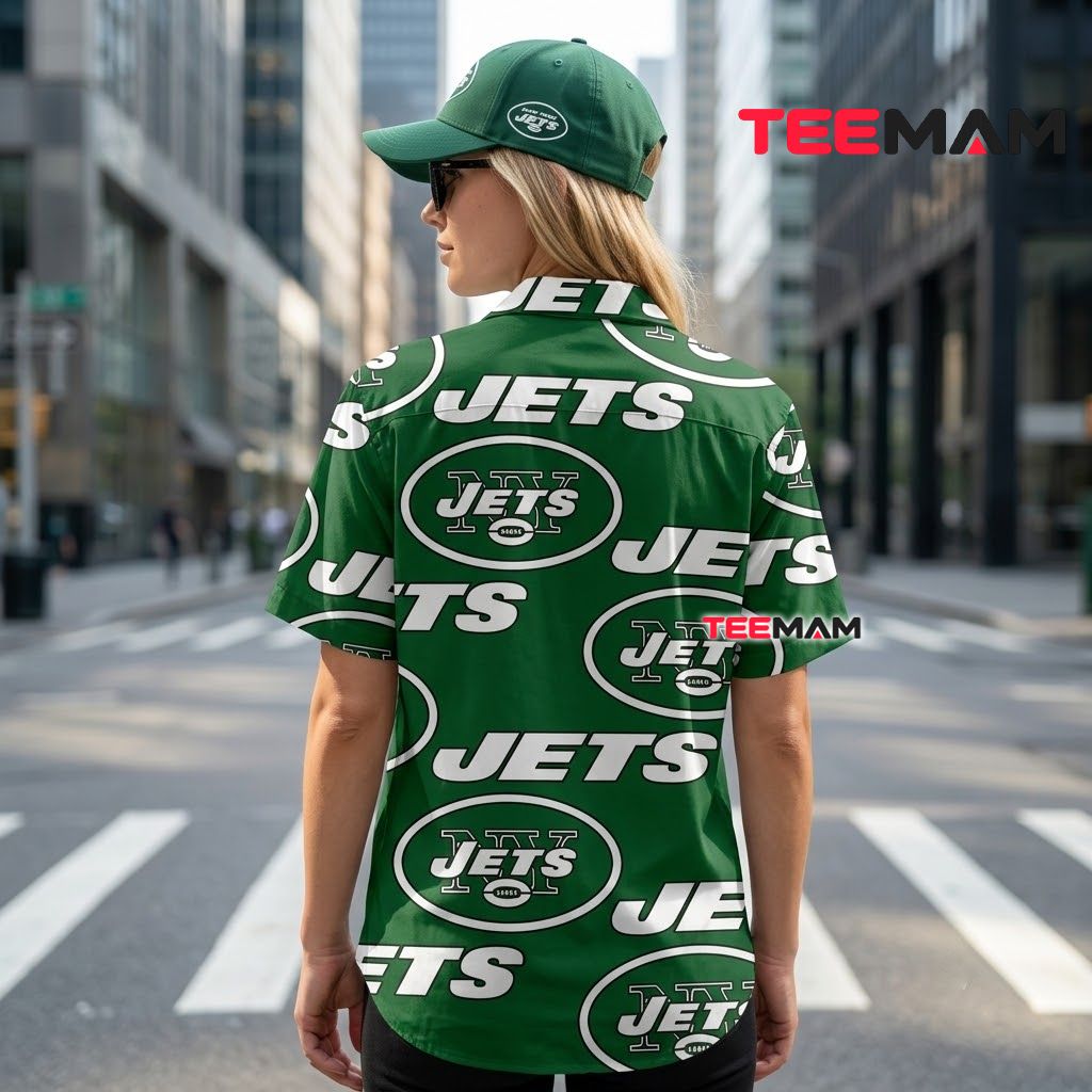 New York Jets Aloha Shirt Logo Pattern Version 3 New York Jets Aloha Shirt Logo Pattern Version 3