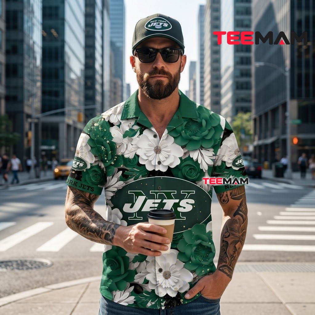 New York Jets Aloha Shirt Rose Garden Back New York Jets Aloha Shirt Rose Garden Back