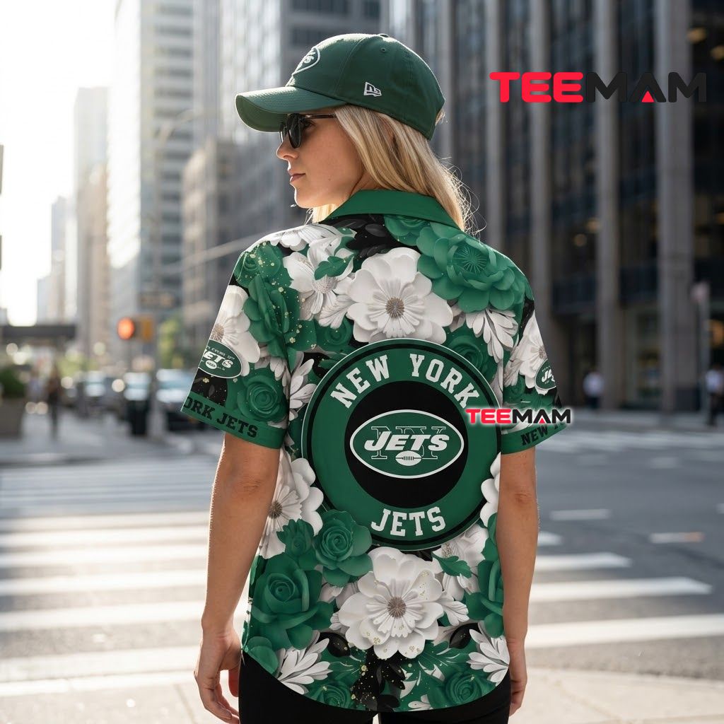 New York Jets Aloha Shirt Rose Garden Version 3 New York Jets Aloha Shirt Rose Garden Version 3