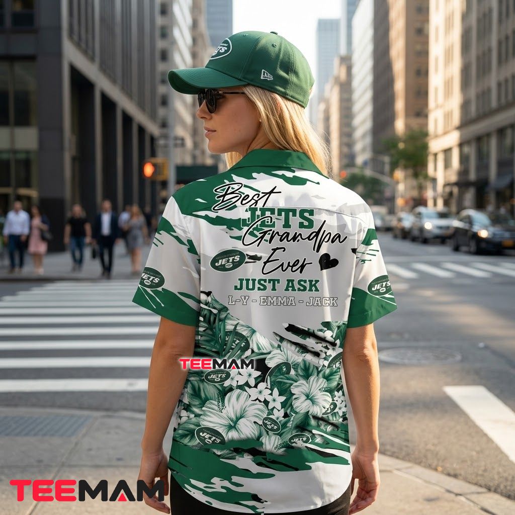 New York Jets Button Up Shirt Custom Best Grandpa Version 3 New York Jets Button Up Shirt Custom Best Grandpa Version 3