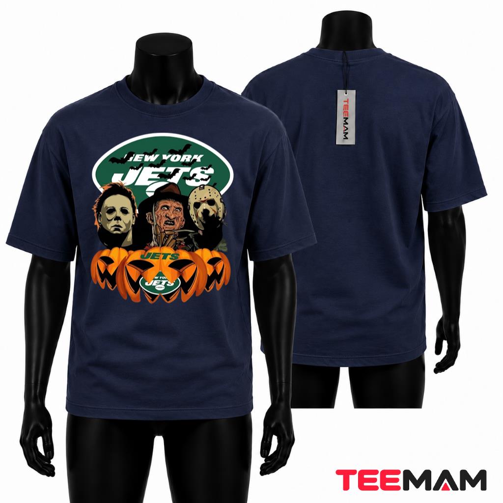New York Jets Halloween Shirt Pumpkin Football Face