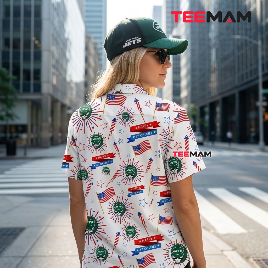 New York Jets Hawaiian Shirt 4th Of July Version 3 New York Jets Hawaiian Shirt 4th Of July Version 3