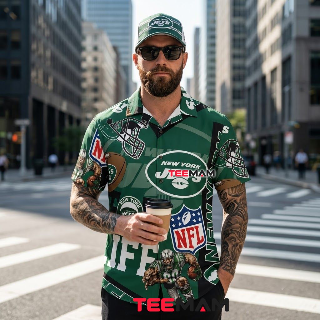 New York Jets Hawaiian Shirt Fan Life Back New York Jets Hawaiian Shirt Fan Life Back