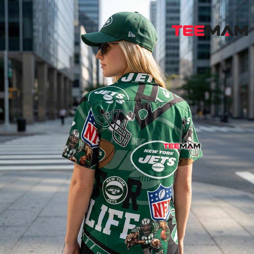 New York Jets Hawaiian Shirt Fan Life Version 3 New York Jets Hawaiian Shirt Fan Life Version 3