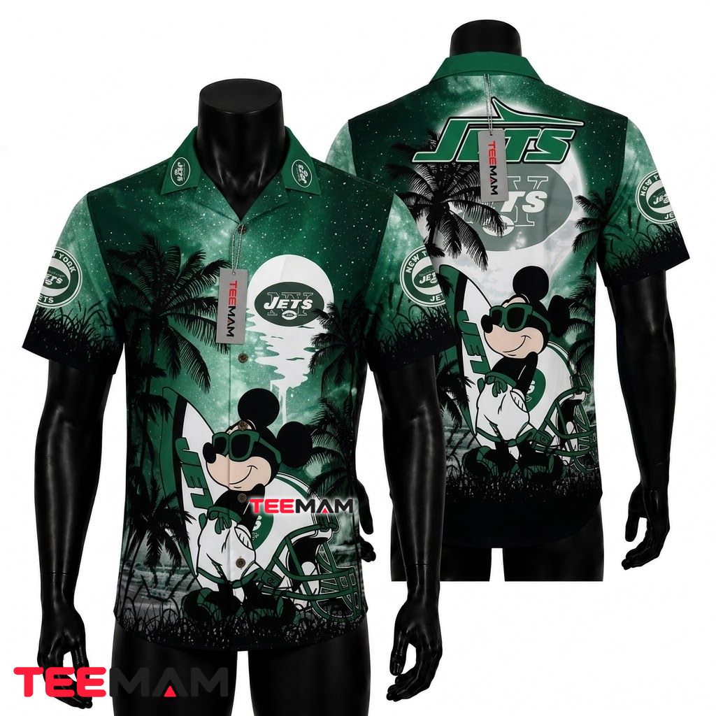 New York Jets Hawaiian Shirt Mickey Mouse Front