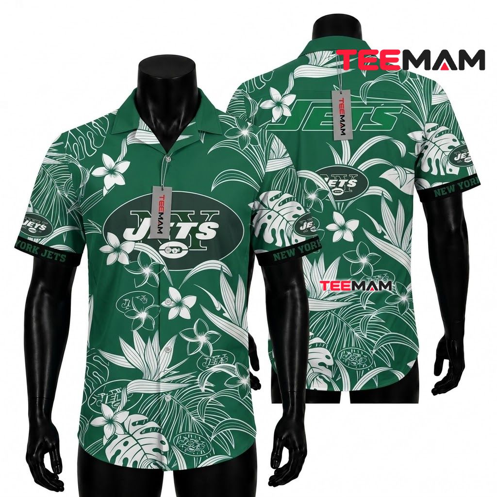New York Jets Tropical Shirt Custom Name Mascot New York Jets Tropical Shirt Custom Name Mascot