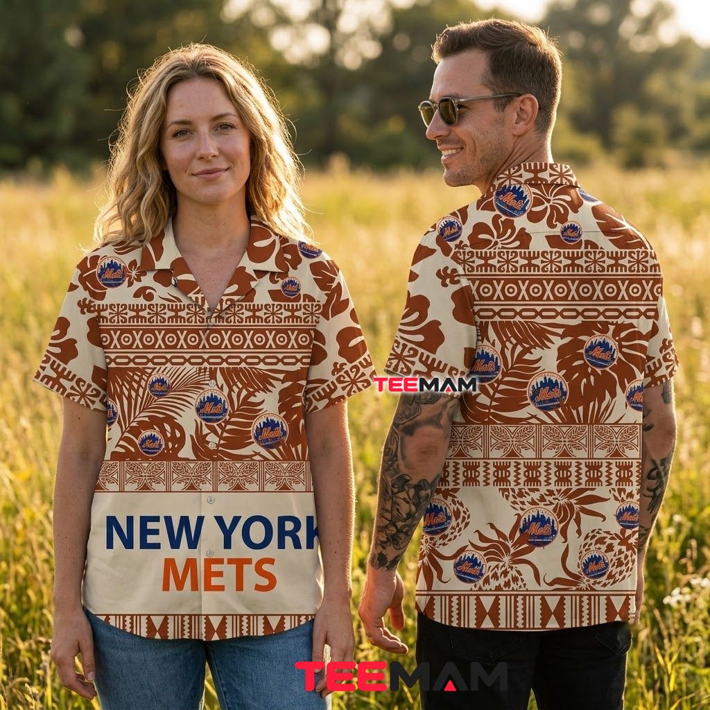 New York Mets Aloha Shirt Aztec Vintage Back New York Mets Aloha Shirt Aztec Vintage Back