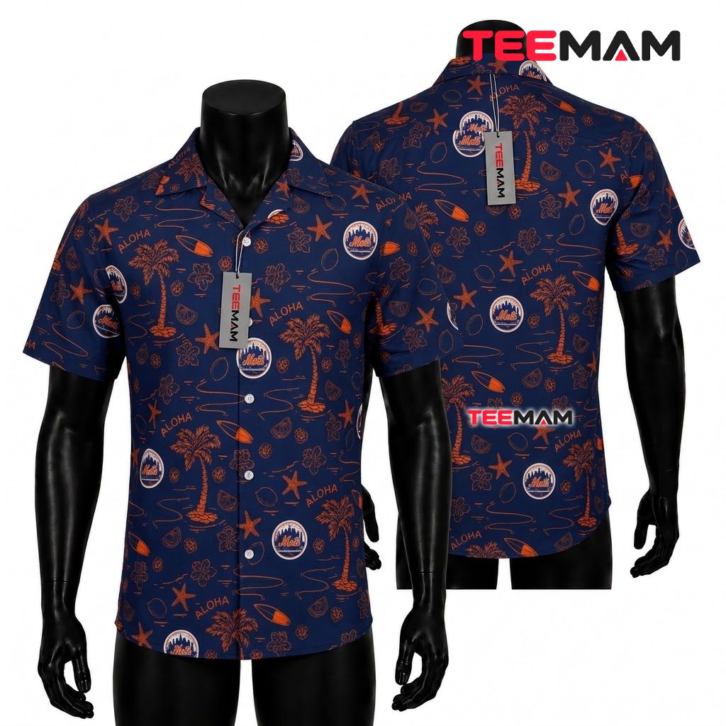 New York Mets Tropical Shirt Tropical Palm Front