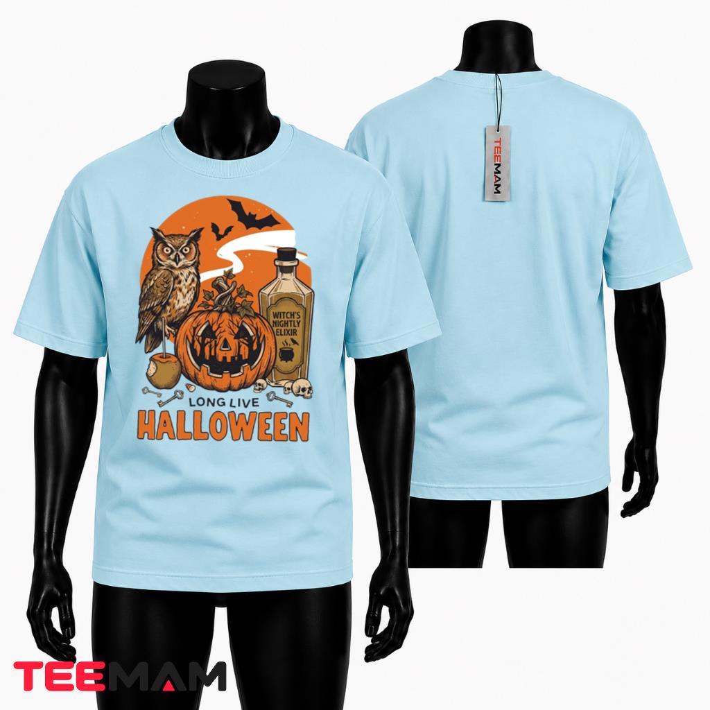 Owl Halloween T-Shirt Spooky Pumpkin Night Potion Party