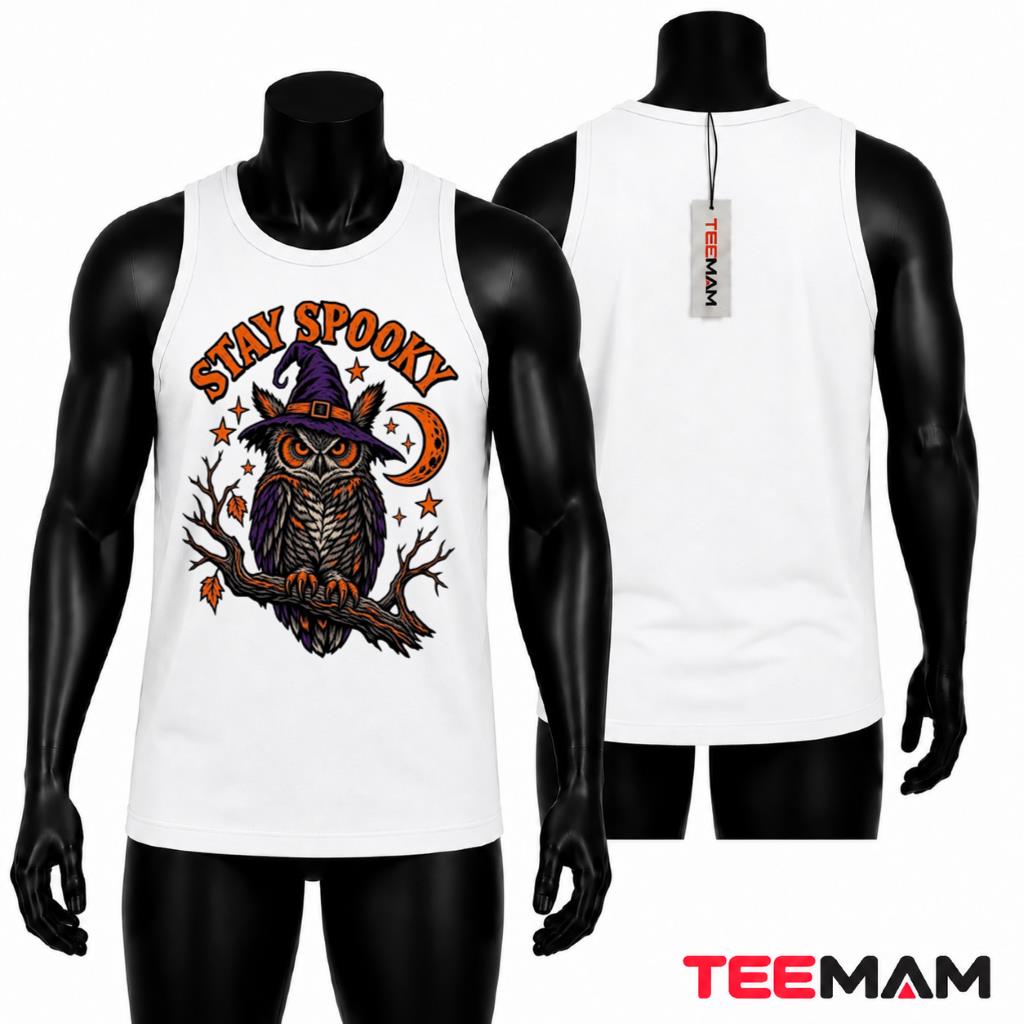 Owl Halloween Tank Top Witch Hat Spooky Moon Night Bird Owl Halloween Tank Top Witch Hat Spooky Moon Night Bird