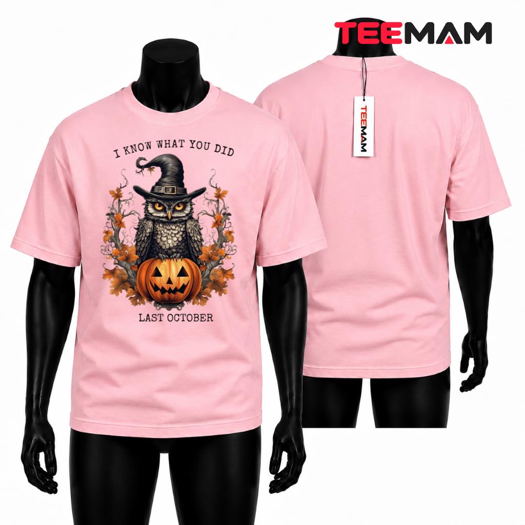 Owl Halloween T-Shirt Witch Pumpkin Autumn Spooky Bird Gift