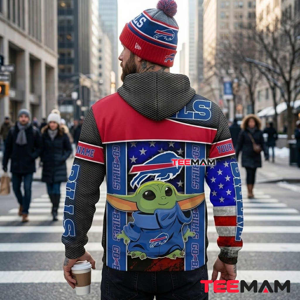 Personalized Buffalo Bills 3D Hoodie Baby Yoda Print Version 3 Personalized Buffalo Bills 3D Hoodie Baby Yoda Print Version 3
