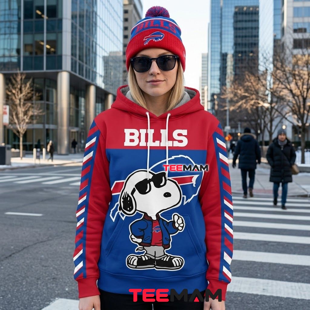 Personalized Buffalo Bills 3D Hoodie Cool Snoopy Back Personalized Buffalo Bills 3D Hoodie Cool Snoopy Back