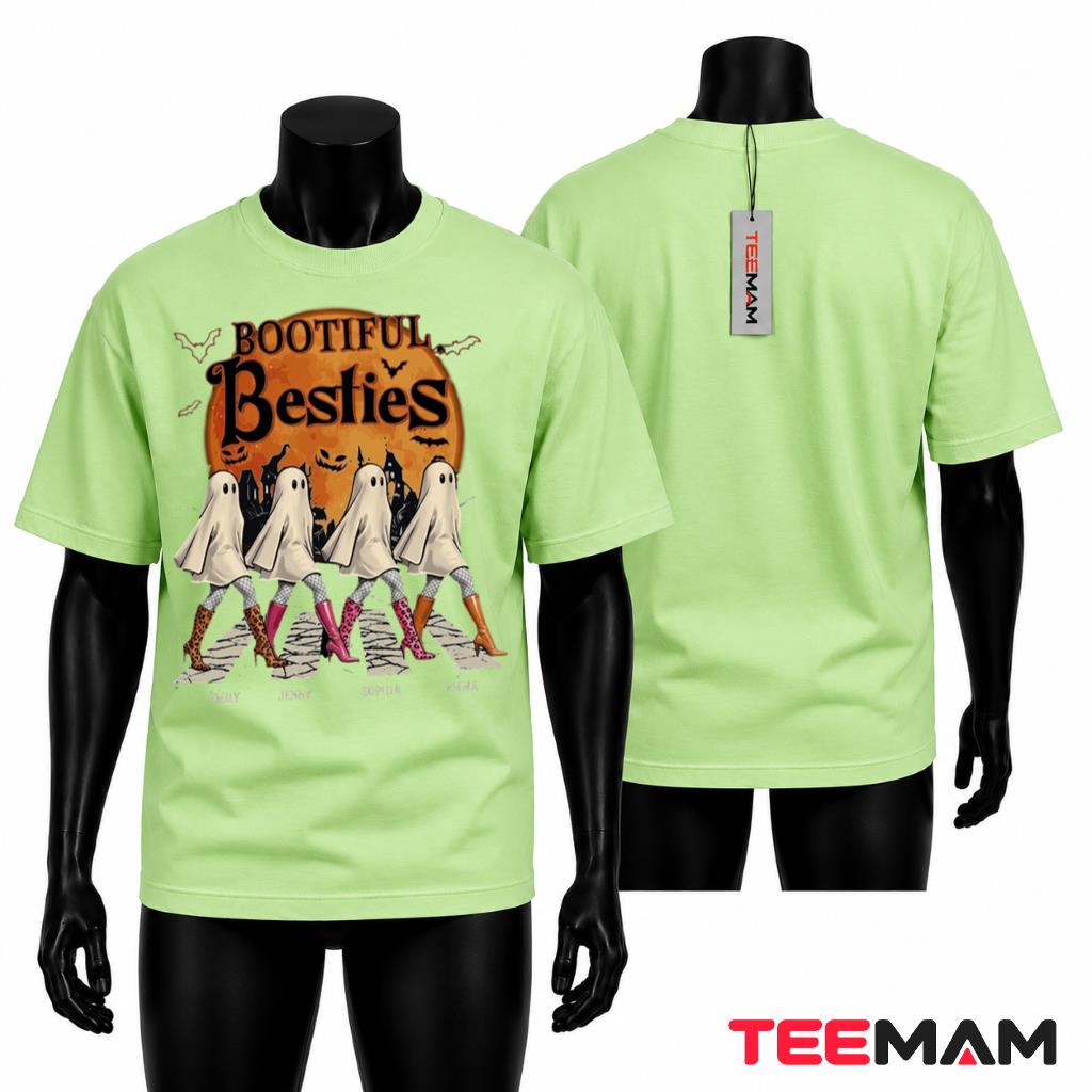 Personalized Halloween Bootiful Besties Ghost Girls T-Shirt