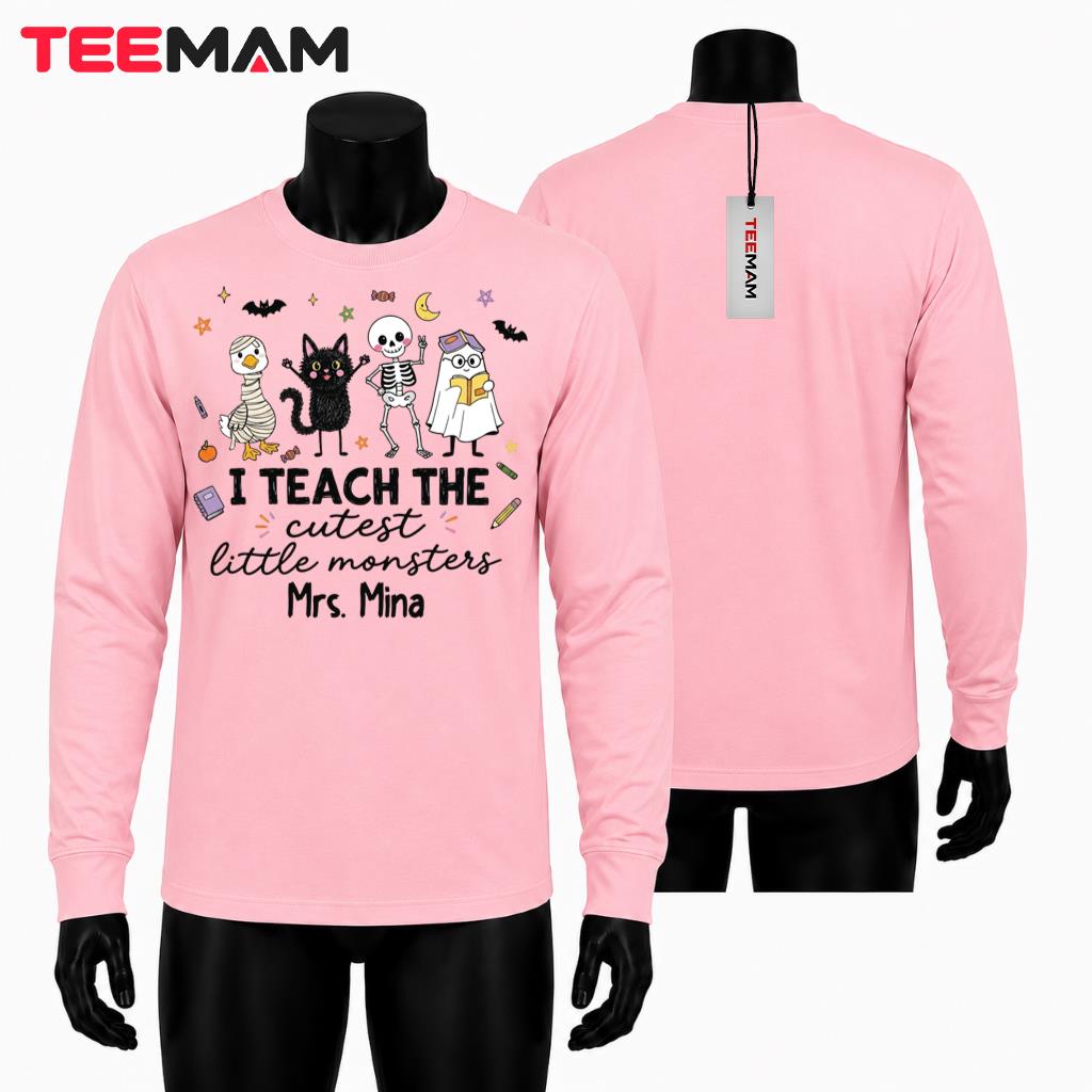 Personalized Halloween Teacher Long Sleeve I Teach the Cutest Little Monsters Personalized Halloween Teacher Long Sleeve I Teach the Cutest Little Monsters