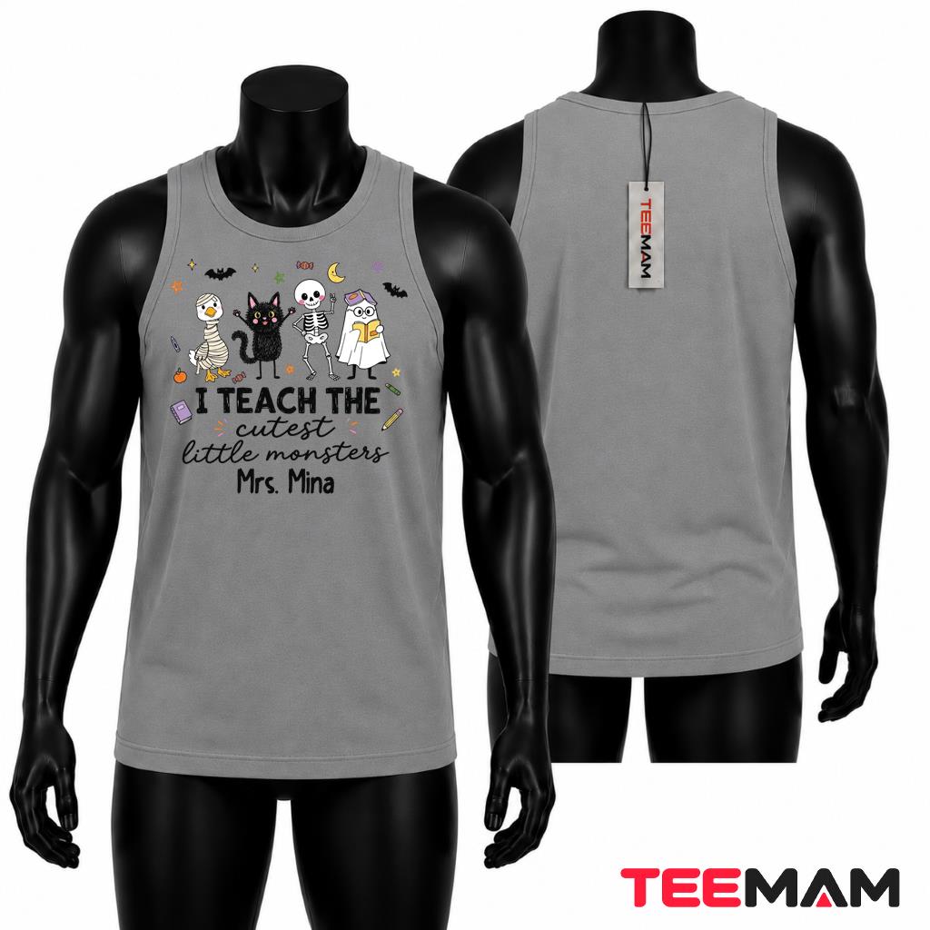Personalized Halloween Teacher Tank Top I Teach the Cutest Little Monsters Personalized Halloween Teacher Tank Top I Teach the Cutest Little Monsters