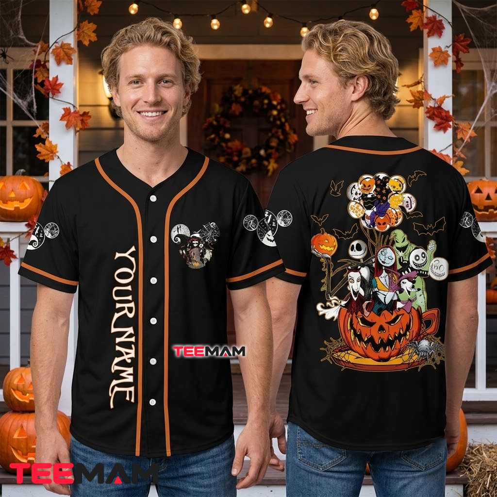 Personalized Jack Skellington Halloween Baseball Jersey Pumpkin Balloon 2 Personalized Jack Skellington Halloween Baseball Jersey Pumpkin Balloon 2