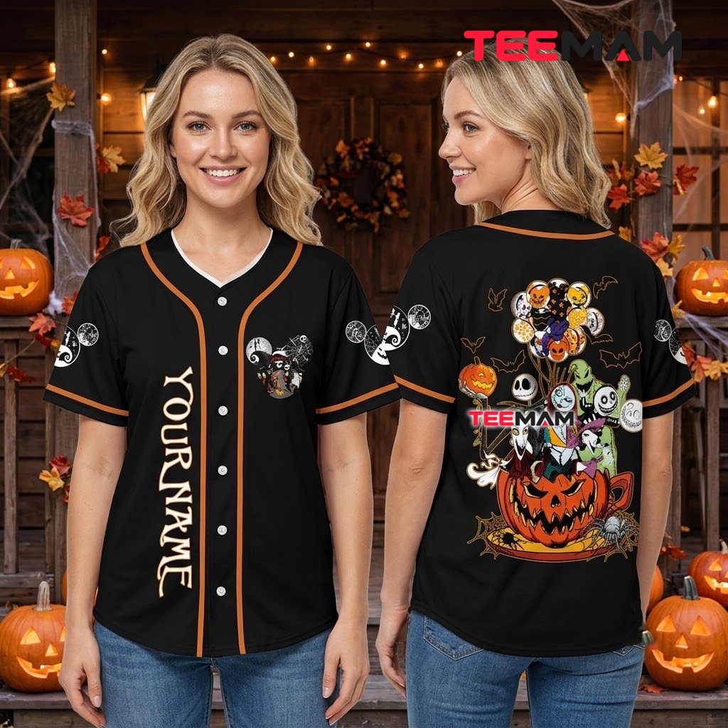Personalized Jack Skellington Halloween Baseball Jersey Pumpkin Balloon 3 Personalized Jack Skellington Halloween Baseball Jersey Pumpkin Balloon 3